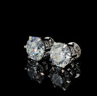 Boucles d'oreilles clous de luxe personnalisées certifiées IGI, serties 6 griffes, en or massif 18k/14k/10k, diamant de laboratoire 1-4 carats, pour fiançailles et mariage