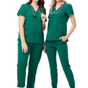 Ensemble de Blouses Médicales Multipoches pour Femmes, Uniforme d'Infirmière, Tenue d'Hôpital Extensible, Vêtements de Travail pour Soignants, Fournisseur OEM - Product Image 1