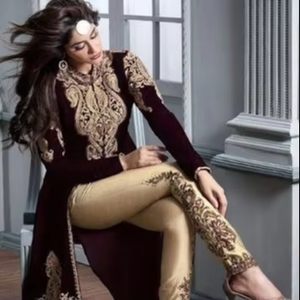 Pesada. Elegante. Con pantalón Kurta. Para vestido de fiesta-ropa-vestido con elegante trabajos para/fiesta/boda = 2021 - Product Image 4