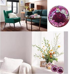 ลูกบอลแก้วแบบมือเป่าด้วยเสียงแตกทรงกลมทรงกลมทำจากแก้วโมเสคตกแต่งแจกันตกแต่งโต๊ะแต่งงาน - Product Image 4