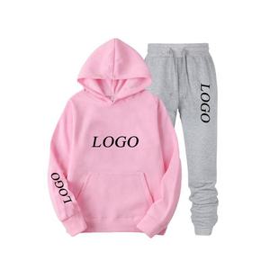 Vente en gros de survêtements d'automne avec logo personnalisé grande taille pull-over unisexe costume de sport joggeurs ensembles de survêtements à capuche pour hommes - Product Image 2