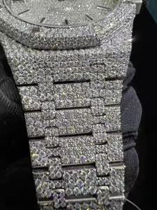 Deluxe Iced Stainless Steel Mechanical Automatic Movement <b>Watch</b> Crafted Hand Set Moissanite Stones Delivering Exquisite Fashion - Product Image 5