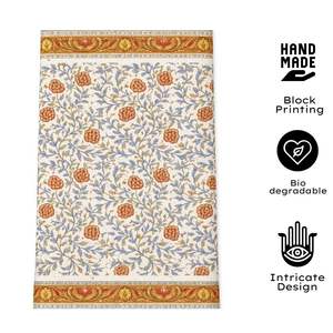 Toalla de Mano Artesanal de Algodón con Diseño Floral Estampado, Ecológica, Antimicrobiana, para Uso en el Hogar y Hoteles, de Rápida Absorción y Súper Suave - Product Image 2