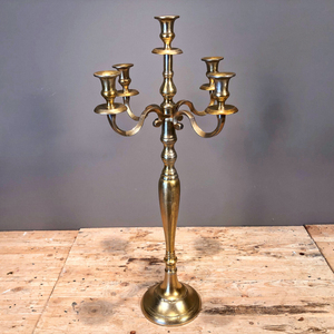 New Arrival 5-Arm Gold Color Metal Candle Stand Superior Quality Wedding Table Decor or Home Decor Elegant <b>Candelabra</b> - Product Image 3