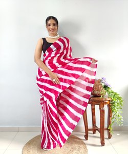 Sari Silk listo para usar fiesta India ropa de boda en precio al por mayor trabajo de bordado tradicional banarasi Khadi - Product Image 6