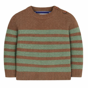 Suéter de Algodón a Rayas para Niños, Transpirable, Ecológico, con Botones Bordados, Manga Larga, Alta Calidad, Precio Económico - Product Image 5