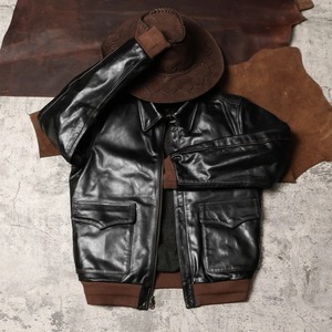 Chaquetas de cuero de servicio Hombres Color negro Hombres Chaqueta de cuero Producto de manga completa Chaqueta de cuero para hombres - Product Image 2