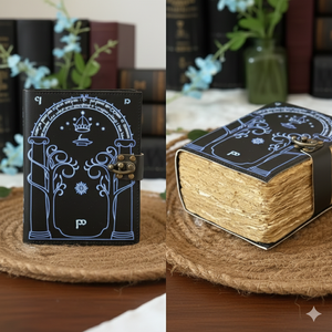 Journal en cuir véritable vintage A5, carnet de croquis, 100 feuilles de papier vintage à bords festonnés, carnet de notes imprimé sans fin, cadeau - Product Image 3