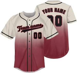 Custom Made Sublimated Baseball Jersey <b>Short</b> <b>Sleeve</b> <b>Button</b> <b>Up</b> youth athletic tops breathable Vintage style baseball jerseys - Product Image 3