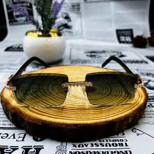 Iced Out Rimless <b>Gradient</b> <b>Sunglasses</b> Moissanite Diamond Luxury Hip Hop Square Shades Unisex Fashion <b>Sunglasses</b> - Product Image 1
