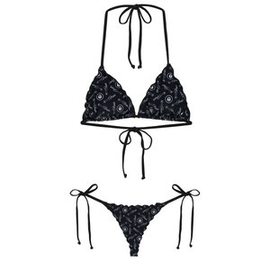 Nouvel arrivage à la mode solide maigre dos nu haute élasticité Bikini Sexy couleur unie Festival femmes maillot de bain ensemble - Product Image 5