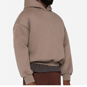 Pull à capuche décontracté pour hommes 100% coton 500 GSM hiver polaire avec impression bouffante en relief teint uni - Product Image 4