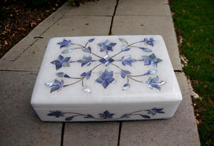 Joyero decorativo personalizado de la mejor calidad con acabado de nácar azul disponible a un precio asequible de la India - Product Image 3