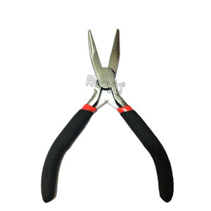 Hair <b>Extension</b> Pliers Straight Mouth Black Handle High Carbon Steel for Micro Ring <b>Beads</b> Feather <b>Extensions</b> - Product Image 2