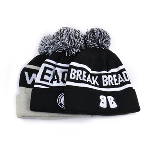Custom Beanie Manufacturer Winter <b>Hat</b> <b>for</b> <b>Men</b> Sports Team Knitted Cuffled Jacquard Embroidered <b>Bobble</b> Pom Pom Beanies <b>Hat</b>. - Product Image 1