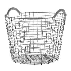 Cesto de Ropa Metálico de Diseño Moderno con Acabado Plateado y Forma Personalizada para Baño - Product Image 1