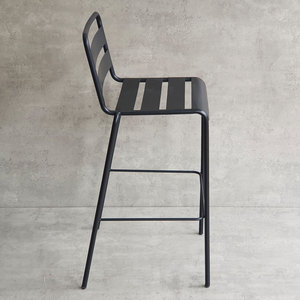 Modern Metal <b>Bar</b> <b>Stool</b> with Powder-Coated Iron Backrest for Farmhouse Clubs Home <b>Bars</b> Hotels Restaurants - Product Image 4