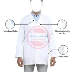 เสื้อโค้ทห้องแล็บทางการแพทย์สำหรับโรงพยาบาลเสื้อโค้ทผ้าทอ - Product Image 3