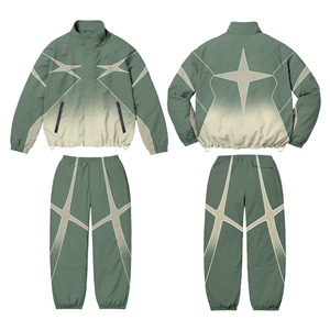 Chándal de alta calidad con cremallera para romper el viento, chándal de nailon con sublimación de rayas reflectantes de talla grande para hombres - Product Image 2