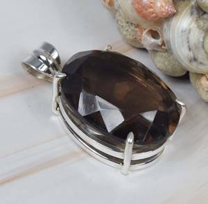 จี้อัญมณีควอตซ์ทรงรีตัดเป็นเหลี่ยมเพชรพลอยธรรมชาติทรงรีมี925แข็งจี้พลอยสเตอร์ลิงเงินแท้สำหรับเครื่องประดับ - Product Image 2