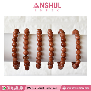 Bracelet en pierres précieuses rondes, couleur rouge, pierres de guérison, haute qualité, 10 pièces - Product Image 6