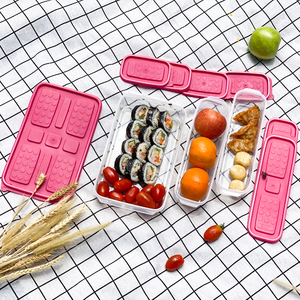 SB Tech Stackable Rectangle Plastic <b>Lunch</b> <b>Box</b> 2 <b>Compartments</b> Leak Proof Bpa Free Dual Tier High Capacity Korean Style - Product Image 4
