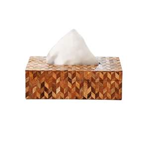 กล่องกระดาษทิชชู่ไม้ธรรมชาติสไตล์ทันสมัยสำหรับโต๊ะและเครื่องครัวขายส่งราคาดีในเวียดนาม - Product Image 1