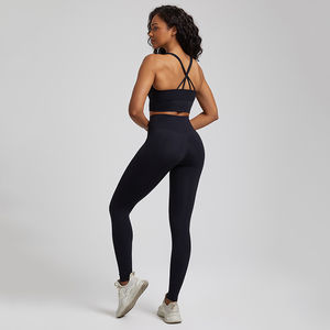 Conjunto Deportivo de Yoga para Mujer, Talla Grande, Leggings Sin Costuras, Sujetador Deportivo, Tejido Elástico Transpirable de Secado Rápido, Dos Piezas para Entrenamiento en el Gimnasio - Product Image 6