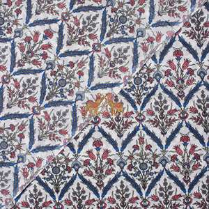 Indian Hand Block Print Soft <b>Fabric</b> by Meter 100 % Pure Cotton Voile <b>Fabric</b> for Dress Making ,Sewing, <b>Crafting</b> - Product Image 5
