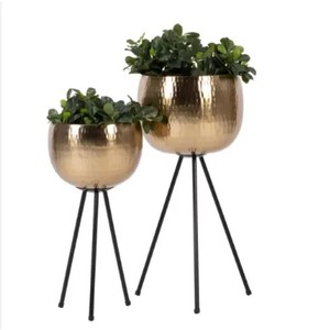 Support en métal en fer noir jardinière enduite de poudre blanche décoration de maison et de jardin jardinière en métal - Product Image 2