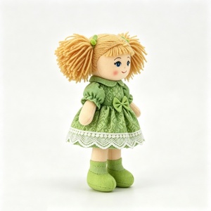 customized Soft Fabric Girl Plush <b>Doll</b>,Solid Green Vintage Cloth Rag <b>Doll</b>,Cottagecore Textile Rag <b>Doll</b> - Product Image 3