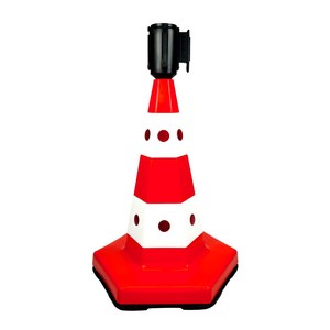 Cône de signalisation classique œil de chat 50 cm en plastique lesté – Barrière de circulation – Produit d'avertissement routier - Product Image 5
