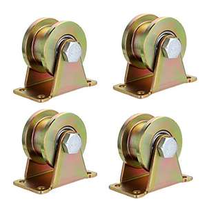 Fabrik 50mm Rolling Gate Industrie maschinen Rollen V Nut Rad Schiebe tor Rollen mit Halterung für Drahtseil schiene - Product Image 6