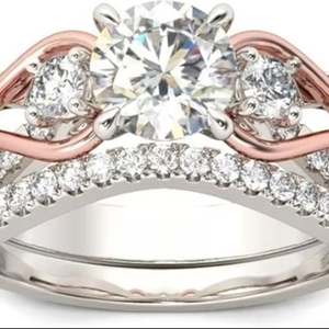 Cut Moissanite Engagement <b>Ring</b> 18K Gold Plated Sterling <b>Silver</b> Prong Setting Luxury Dazzling Certified Wedding Anniversary - Product Image 1