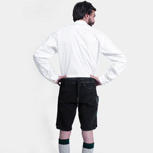 High Quality <b>Leather</b> Bavarian Lederhosen Wear <b>Shorts</b> Custom Made Black Color <b>Shorts</b> With Embroidery Lederhosen <b>Shorts</b> - Product Image 5