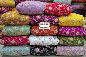 High Quality Jacquard <b>Sequin</b> Embroidered Georgette <b>Fabric</b> Luxury Dresses Gowns Wedding Decor Premium Embroidery Fashion Textile - Product Image 3