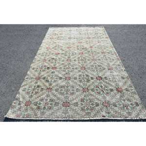 Clásico Beige verde 5,7X9,7 pies lana Aubusson diseño sala de estar alfombra Patchwork rectángulo aparador alfombra látex alfombras turcas - Product Image 1