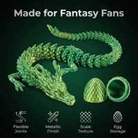 Œuf de dragon imprimé en 3D FDM en soie arc-en-ciel personnalisé avec un dragon chinois mobile à l'intérieur, utilisé pour les pièces industrielles