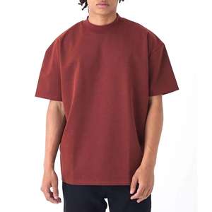 Camiseta fresca de color sólido con logotipo personalizado para hombre, estilo Boxy Fit con hombros caídos pesados, manga corta, algodón puro - Product Image 1