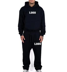 Haute qualité hommes demande personnalisée Logo survêtement surdimensionné hommes ensembles 2025 sweat à capuche et pantalon hommes 100% coton polaire survêtements - Product Image 4
