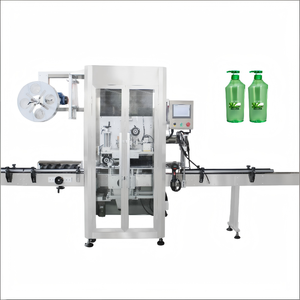 Machine d'étiquetage automatique et de thermoformage pour bouteilles carrées en plastique, métal, verre, shampoing, assurant une finition sans plis - Product Image 1