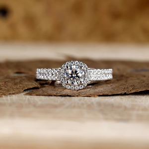 แหวนเพชรทรงกลม 0.51 กะรัต แหวนหมั้นเพชร EFVS เพชรเลี้ยงในห้องปฏิบัติการ แหวนแต่งงาน ชุดเจ้าสาว ชุดแต่งงานแบบ Halo ของขวัญวันครบรอบ - Product Image 3