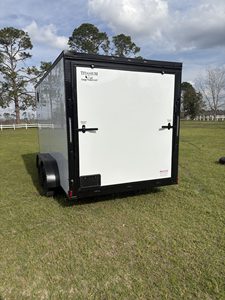 Titanium White 7-14 Enclosed <b>Cargo</b> <b>Trailer</b> with Extra Height & Blackout Package Europe Style 2001-3000kg Payload - Product Image 3