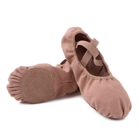 BAIFA Zapatos de Baile Profesionales Cómodos y Elásticos de Cuero Genuino con Suela Partida para Mujer, Forro de Lona, Color y Logotipo Personalizables