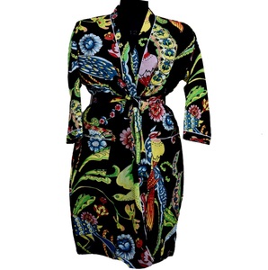 Bata de noche de algodón estampada unisex con cinturón térmico Albornoz largo con opción de talla grande para hombres y mujeres para el verano - Product Image 5