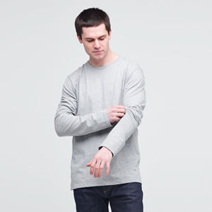 T-shirt à manches longues doux au toucher, 100% coton, 170 GSM, confortable, respirant, vêtements décontractés, fabrication sur mesure, OEM, marque privée, fournisseur d'usine - Product Image 1