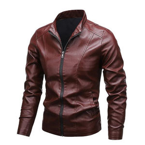 Chaqueta de cuero genuino para motocicleta de primavera 2025 para hombre, cuello vuelto sólido, cierre de cremallera, ajustada, informal, de lona, a prueba de viento - Product Image 5