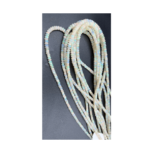 Perles à facettes en opale éthiopienne faites à la main de 5mm Rondelle de 17 pouces brin de 42 carats environ-perles en vrac de qualité supérieure pour la fabrication de bijoux - Product Image 1