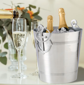 Elegante bañera de bebidas de aluminio plateado, champán, vodka, cubo de hielo, decoración del hogar, fiesta, bañera de vino, camarero o Mostrador de boda - Product Image 2