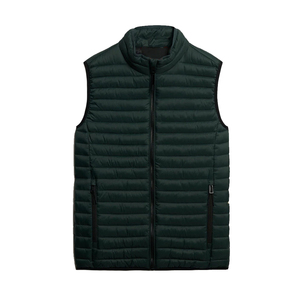 Chaleco acolchado para hombre, cálido, con forro polar, con cuello levantado, cremallera completa, sin mangas, transpirable, informal, para invierno - Product Image 1